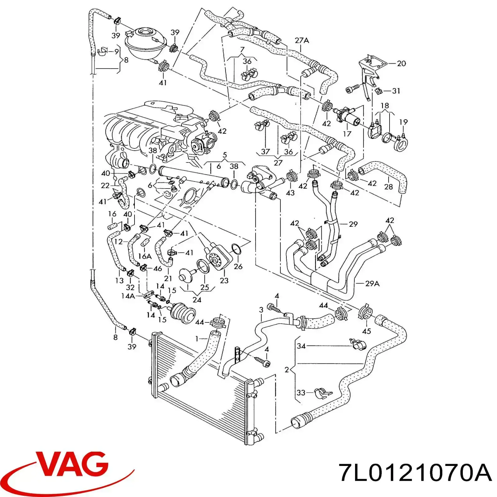 Manguito de líquido refrigerante VAG 7L0121070A precio, desde 75,61 EUR