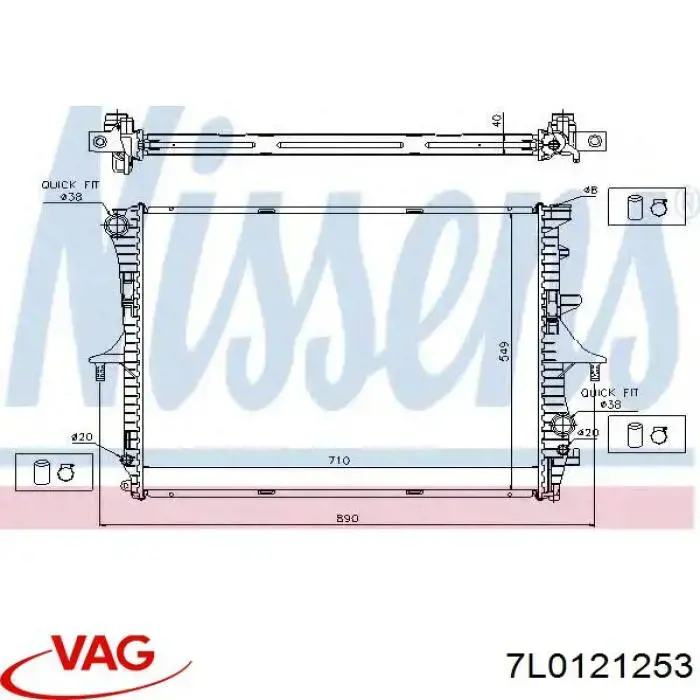 Comprar 7L0121253 VAG Radiador de auto