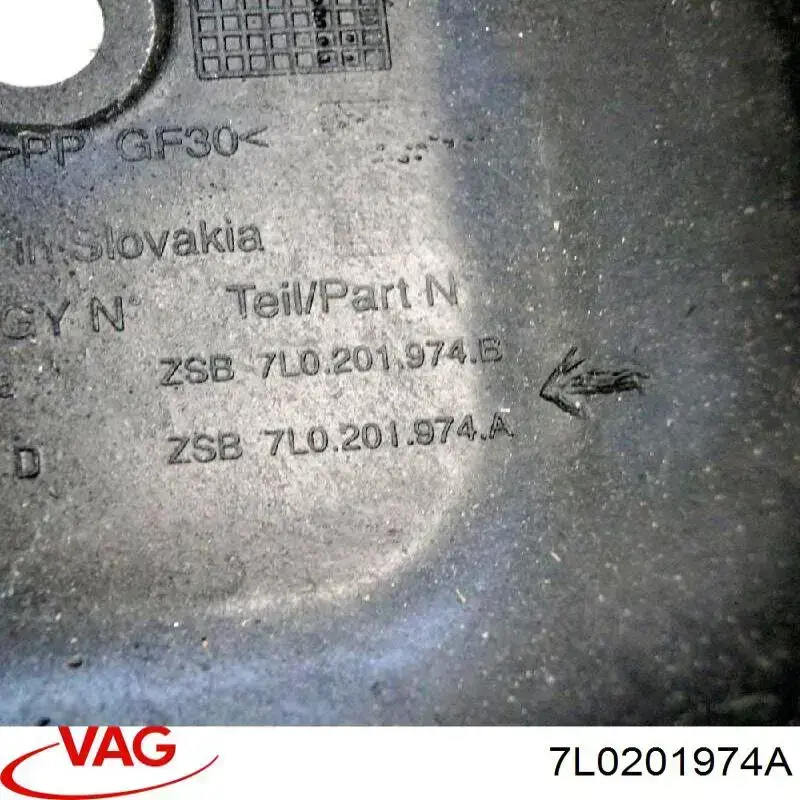 7L0201973A VAG revestimiento de los bajos, depósito de combustible