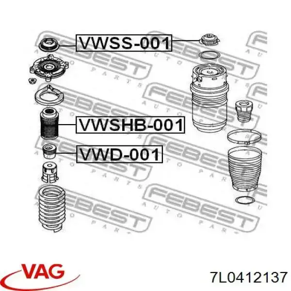 Guardapolvo del amortiguador delantero VAG 7L0412137 precio, desde 14,22 EUR
