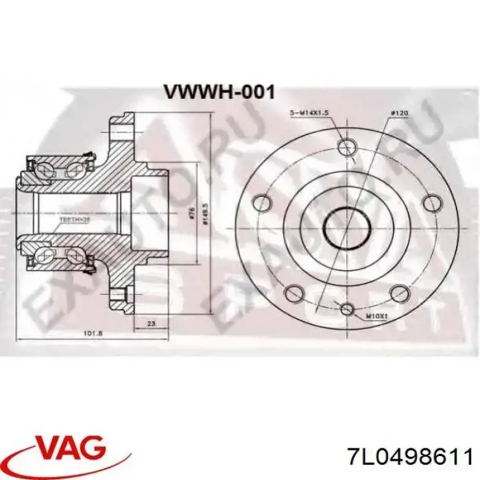 Buje de rueda delantero VAG 7L0498611 precio, desde 69,93 EUR