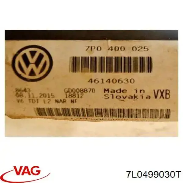 Comprar 7L0499030T VAG Puente delantero
