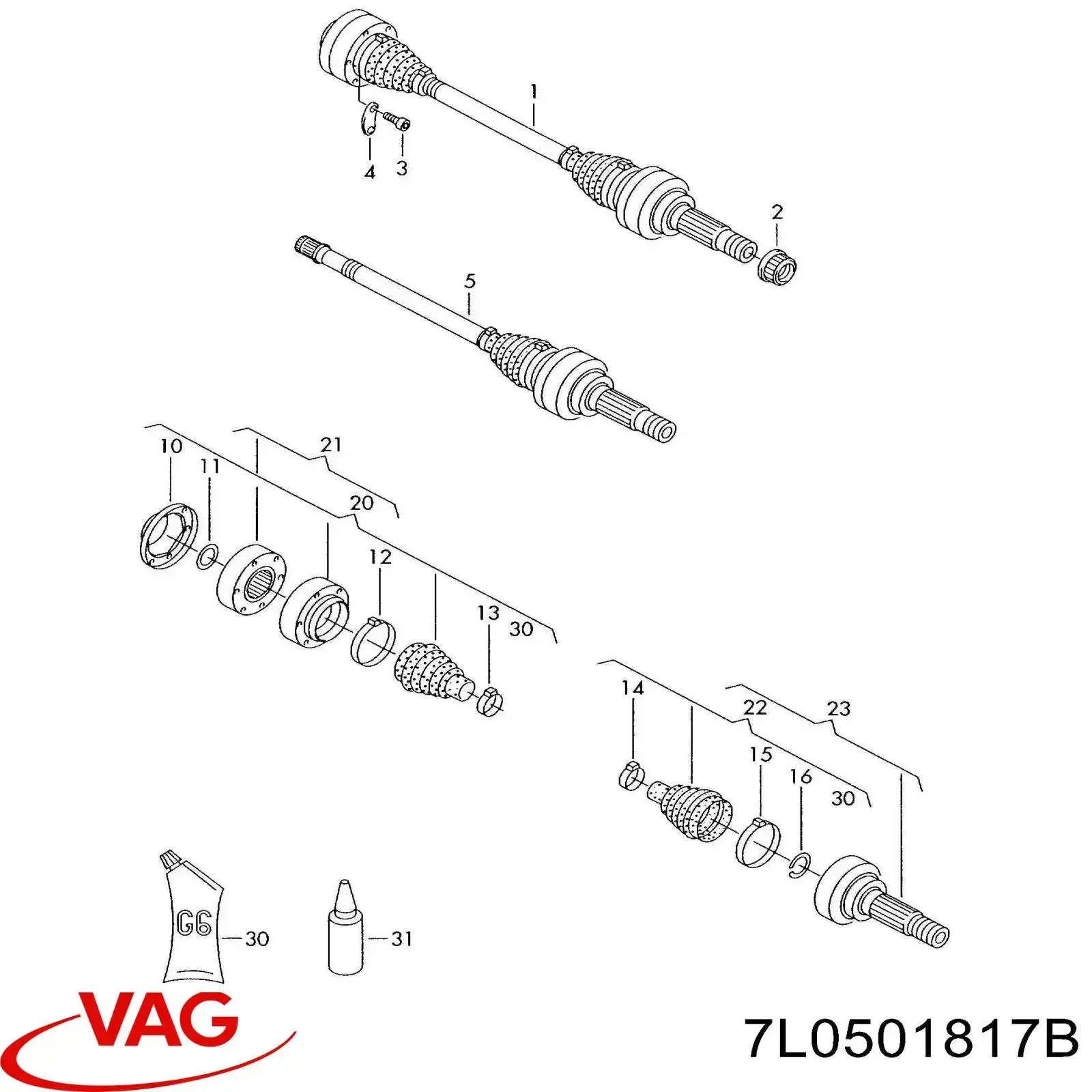 Comprar 7L0501817B VAG Semieje