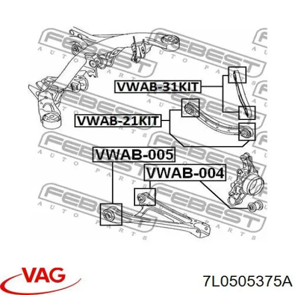 Comprar 7L0505375A VAG Brazo superior de suspensión trasera izquierdo/derecho