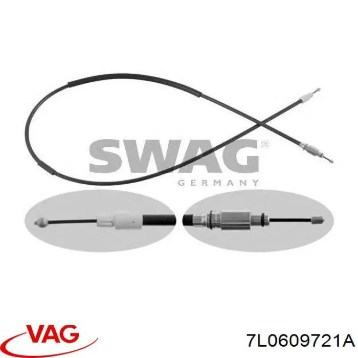 7L0609721A VAG cable de freno de mano trasero derecho/izquierdo