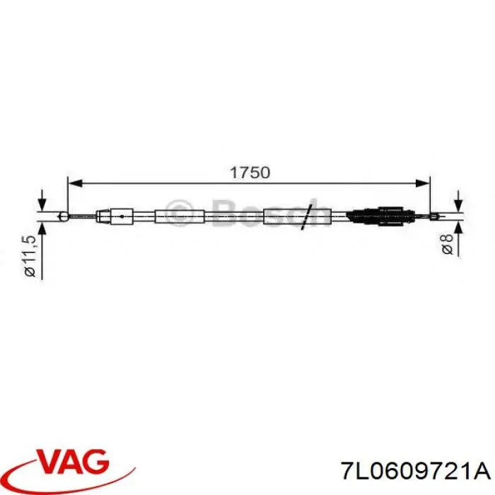 Cable de freno de mano trasero derecho/izquierdo VAG 7L0609721A precio, desde 22,75 EUR