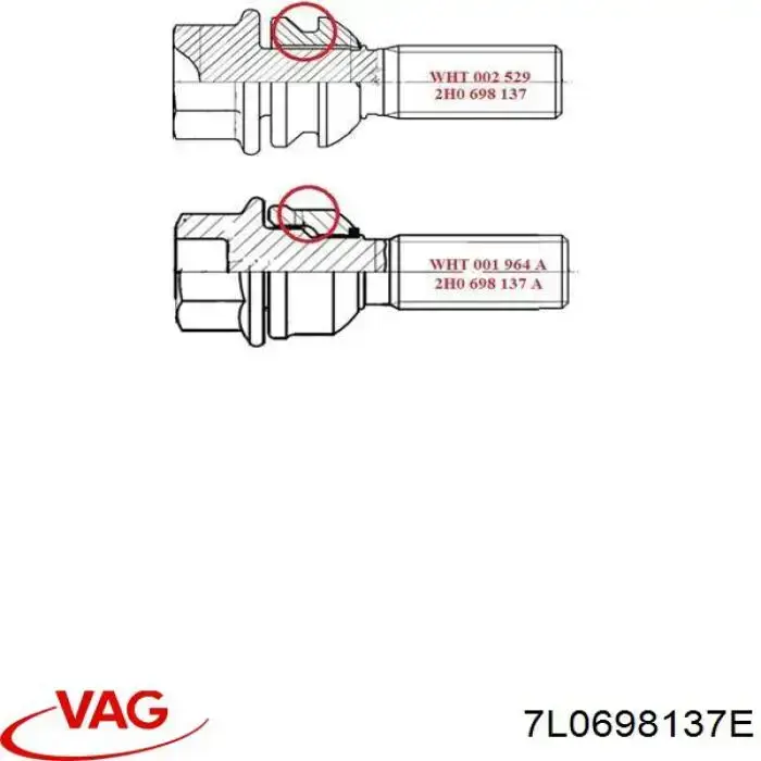 7L0698137E VAG Tornillos para llantas