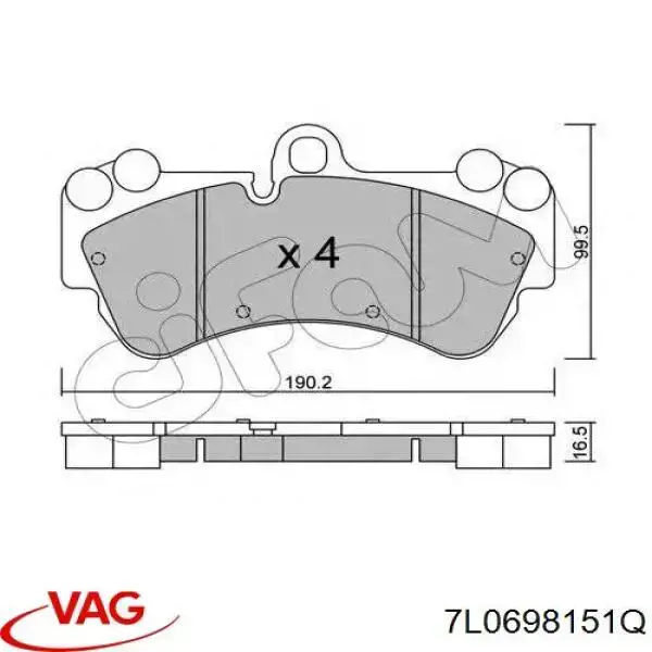 7L0698151Q VAG Pastillas delanteras