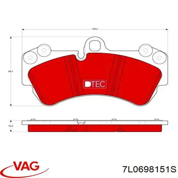Pastillas freno delanteras VAG 7L0698151S precio, desde 49,54 EUR