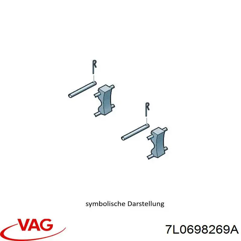 7L0698269A VAG Juego de resortes de sujeción de pastillas de freno delanteras