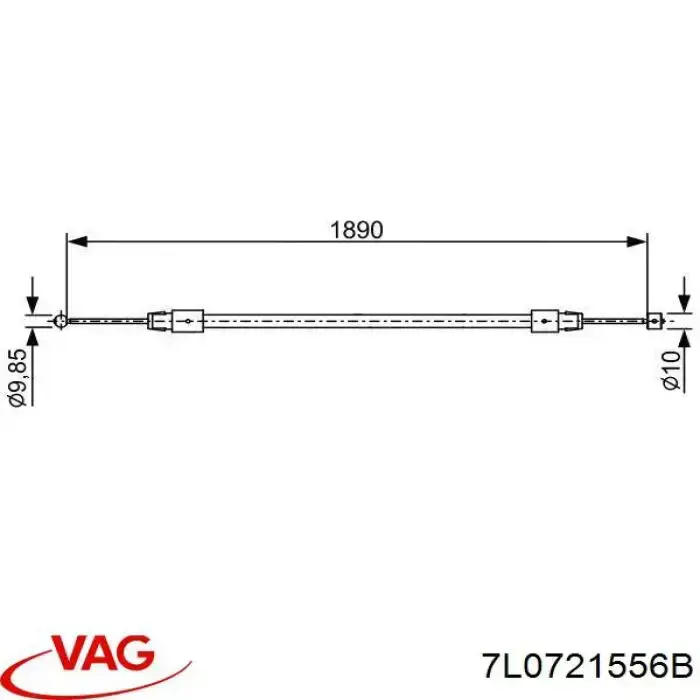 Cable del freno de estacionamiento delantero VAG 7L0721556B precio, desde 13,18 EUR