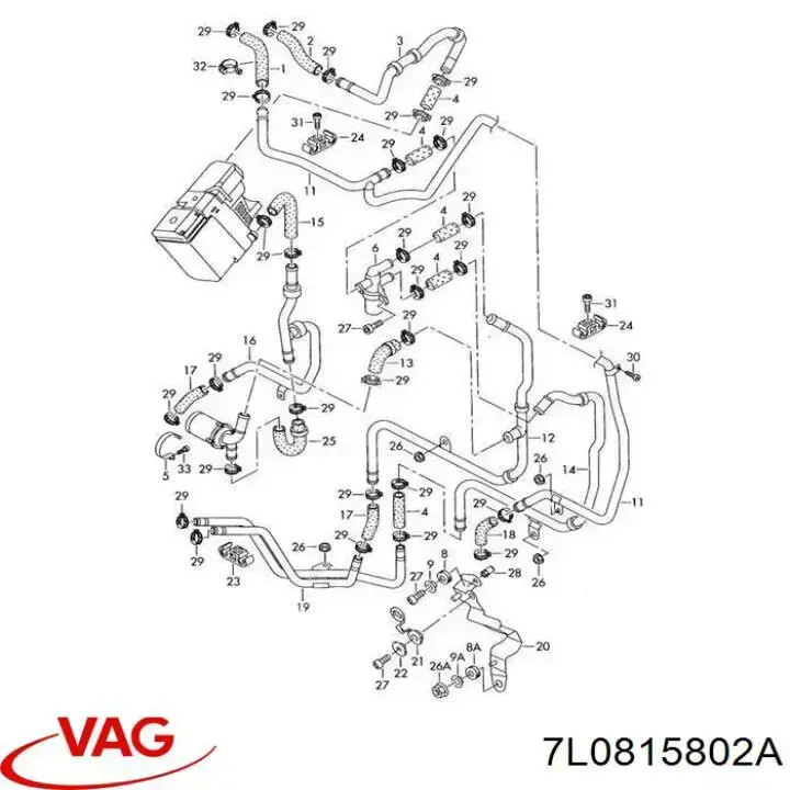 Manguera de calefacción, retorno VAG 7L0815802A precio, desde 100,67 EUR