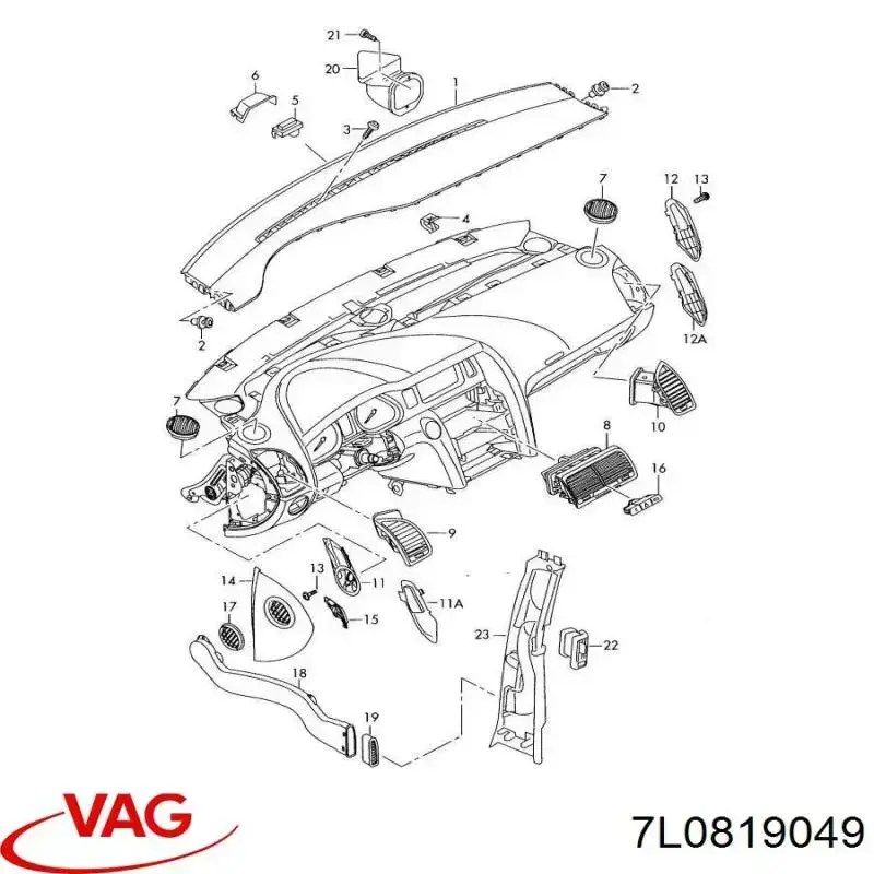Entrada del filtro de aire para Volkswagen Touareg I 7LA, 7L6, 7L7