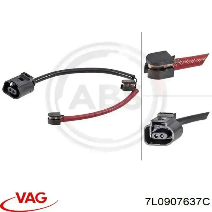 Comprar 7L0907637C VAG Sensor de desgaste de pastillas de freno trasero