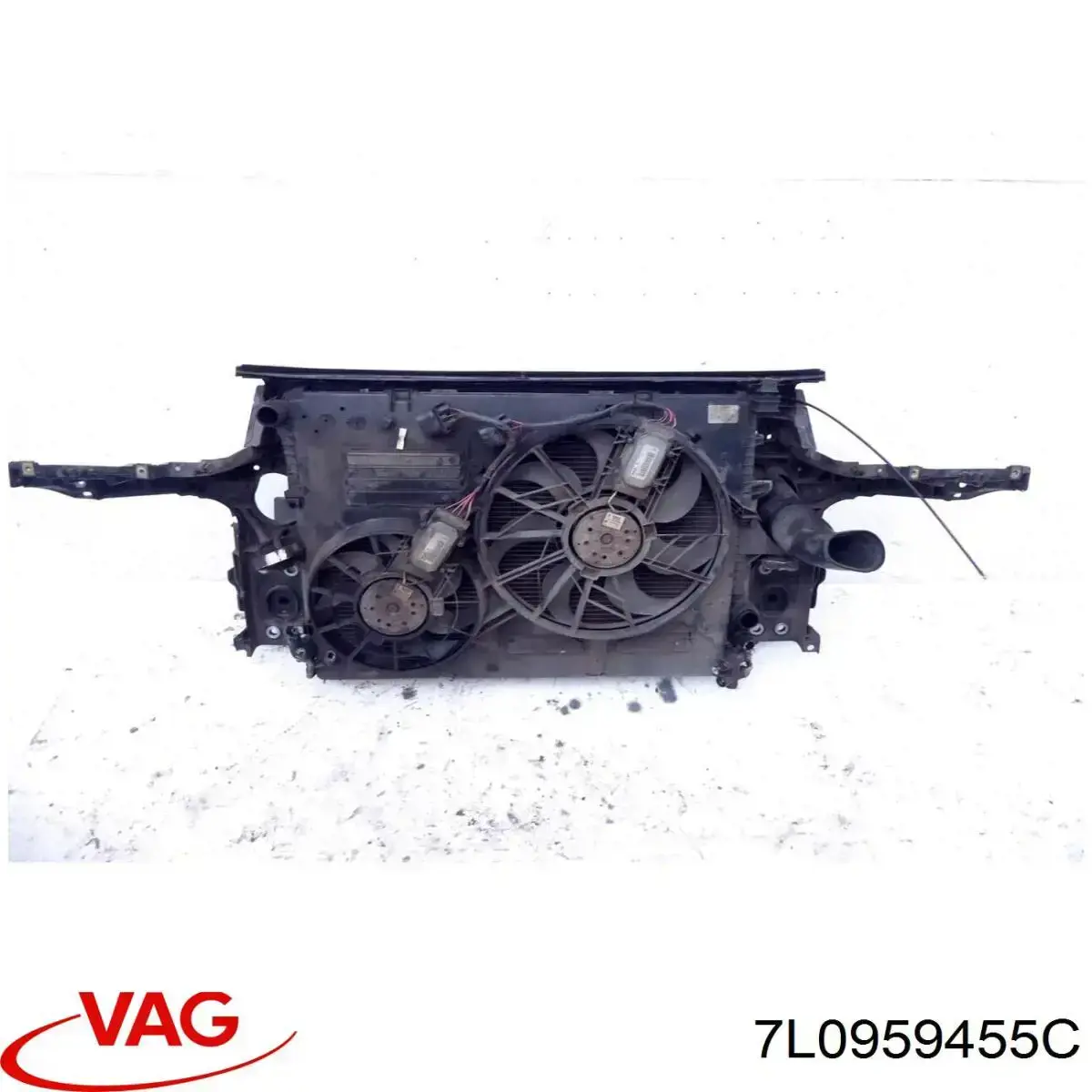 Ventilador eléctrico de refrigeración completo izquierdo (motor y hélice) 7L0959455C VAG