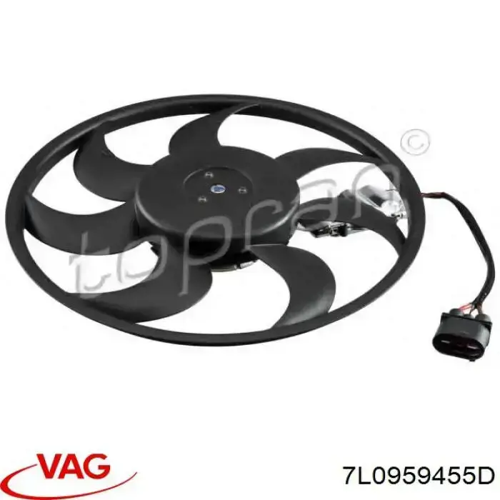 Comprar 7L0959455D VAG Ventilador de refrigeración completo derecho (motor y hélice)