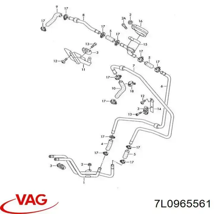 Bomba de agua, adicional eléctrico VAG 7L0965561