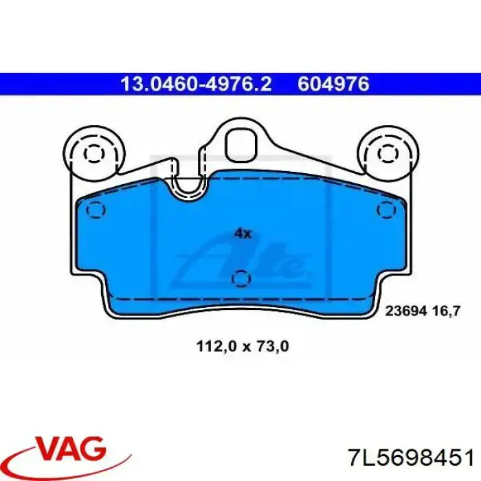 Comprar 7L5698451 VAG Pastillas de freno traseras