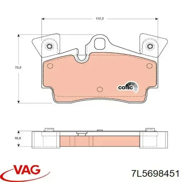 7L5698451 VAG pastillas de freno traseras