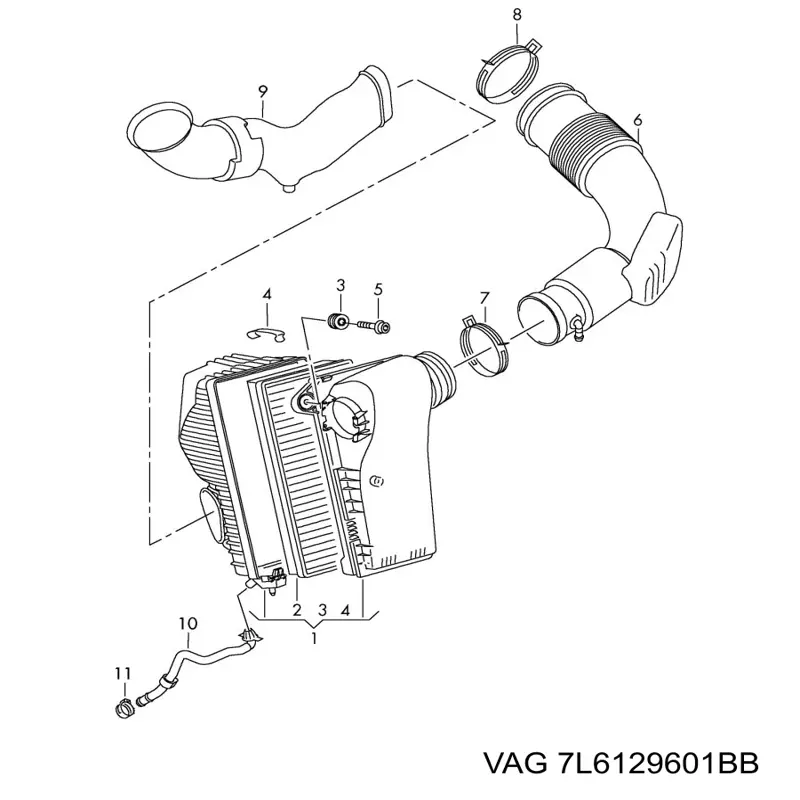 Caja del filtro de aire VAG 7L6129601BB precio, desde 415,92 EUR