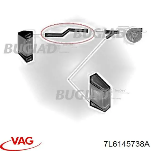 7L6145738A VAG tubo flexible de aire de sobrealimentación superior derecho