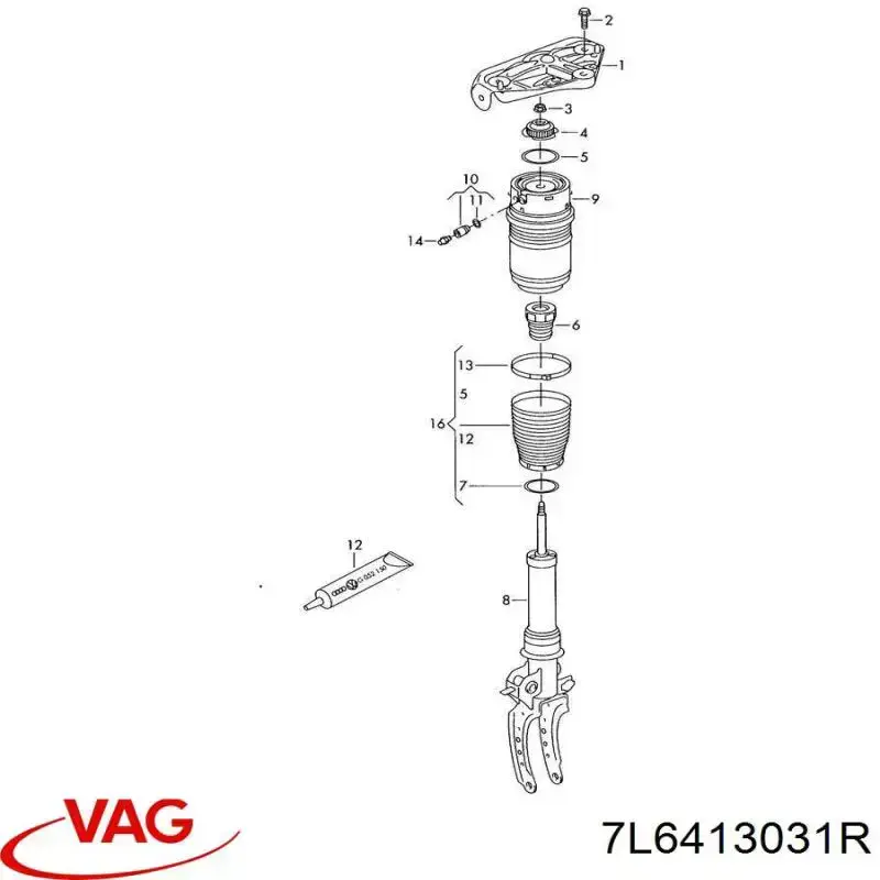 Comprar 7L6413031R VAG Amortiguador delantero izquierdo