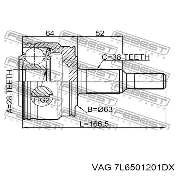 Comprar 7L6501201DX VAG Semieje