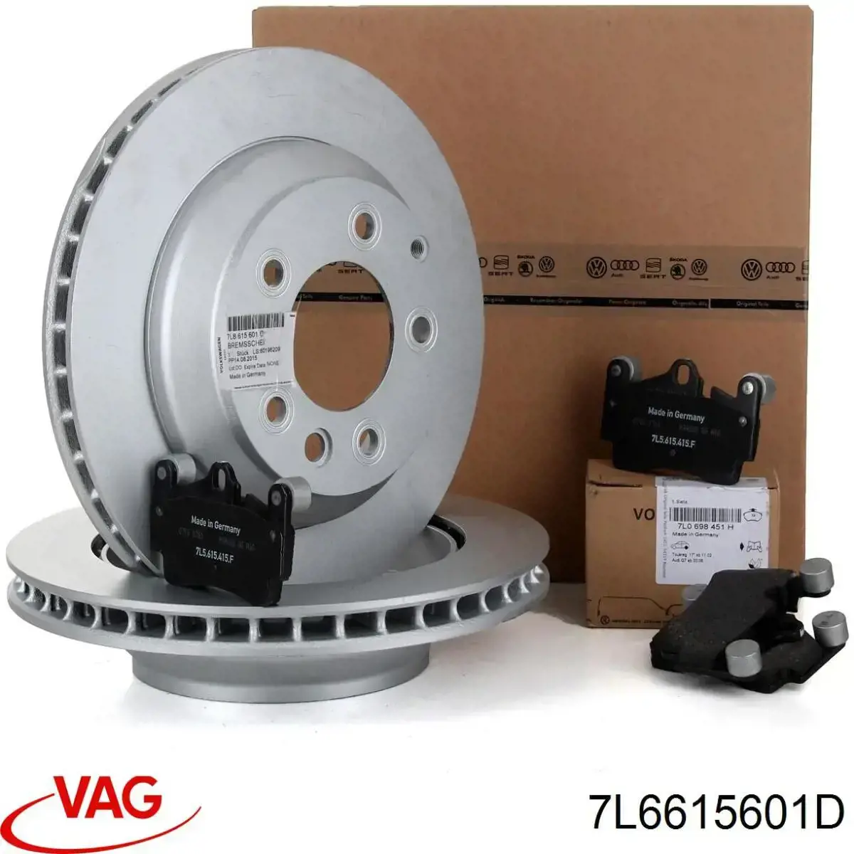 Disco de freno trasero 7L6615601D VAG