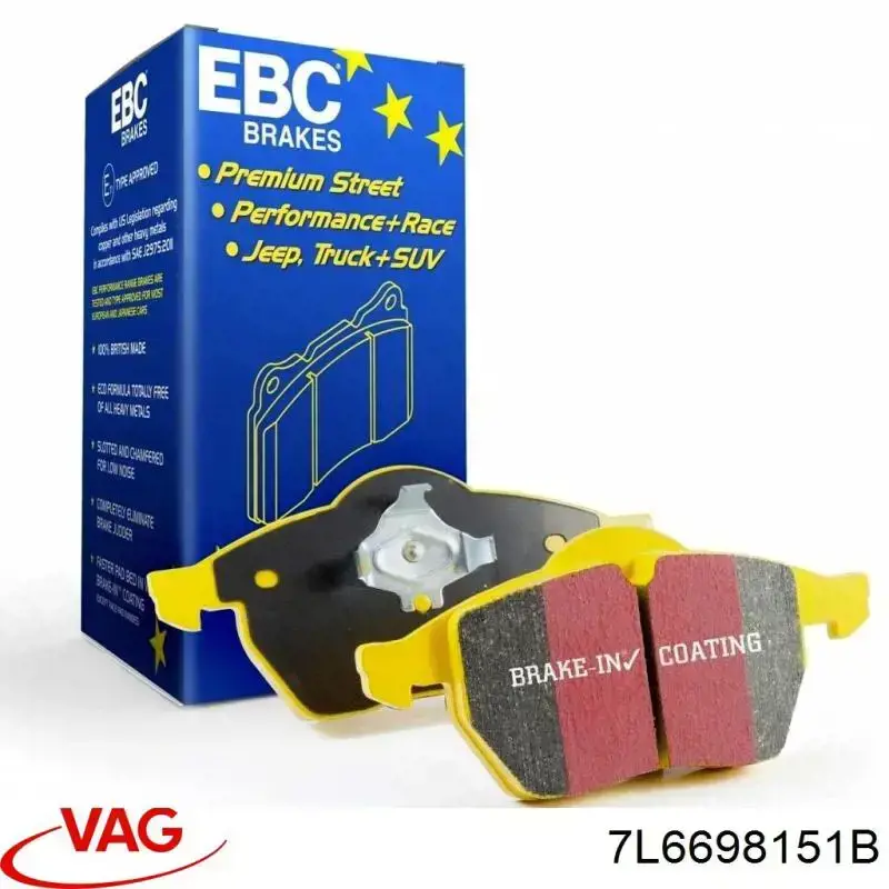 Pastillas de freno 7L6698151B VAG