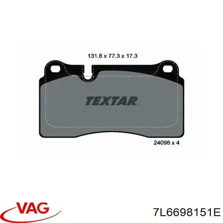 7L6698151E VAG Pastillas delanteras