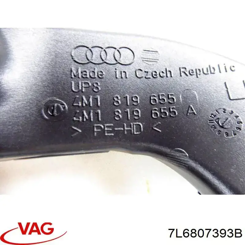 Guía izquierda del parachoques trasero 7L6807393B VAG