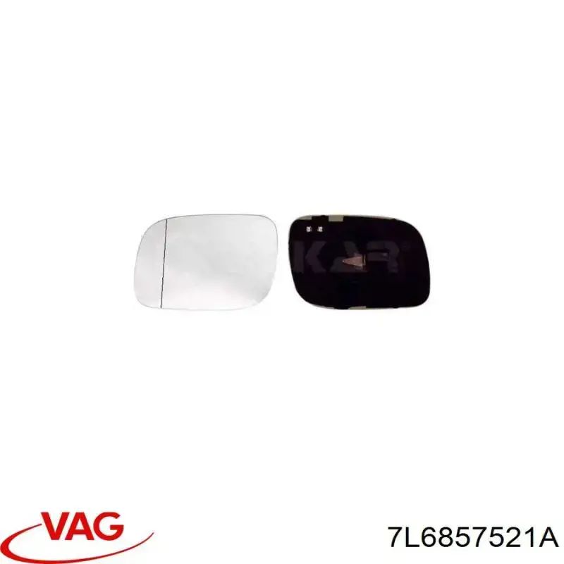 Cristal de espejo retrovisor exterior izquierdo 7L6857521A VAG
