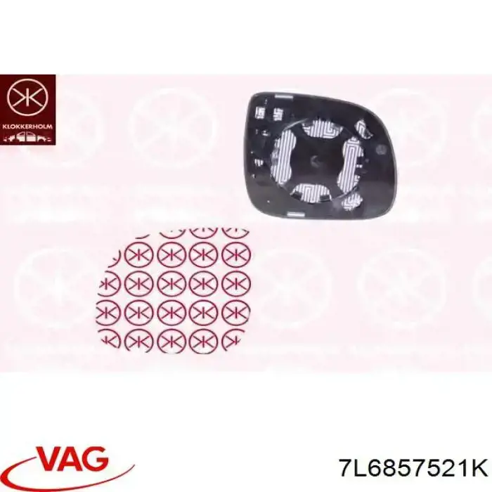 Cristal de espejo retrovisor exterior izquierdo VAG 7L6857521K precio, desde 23,56 EUR