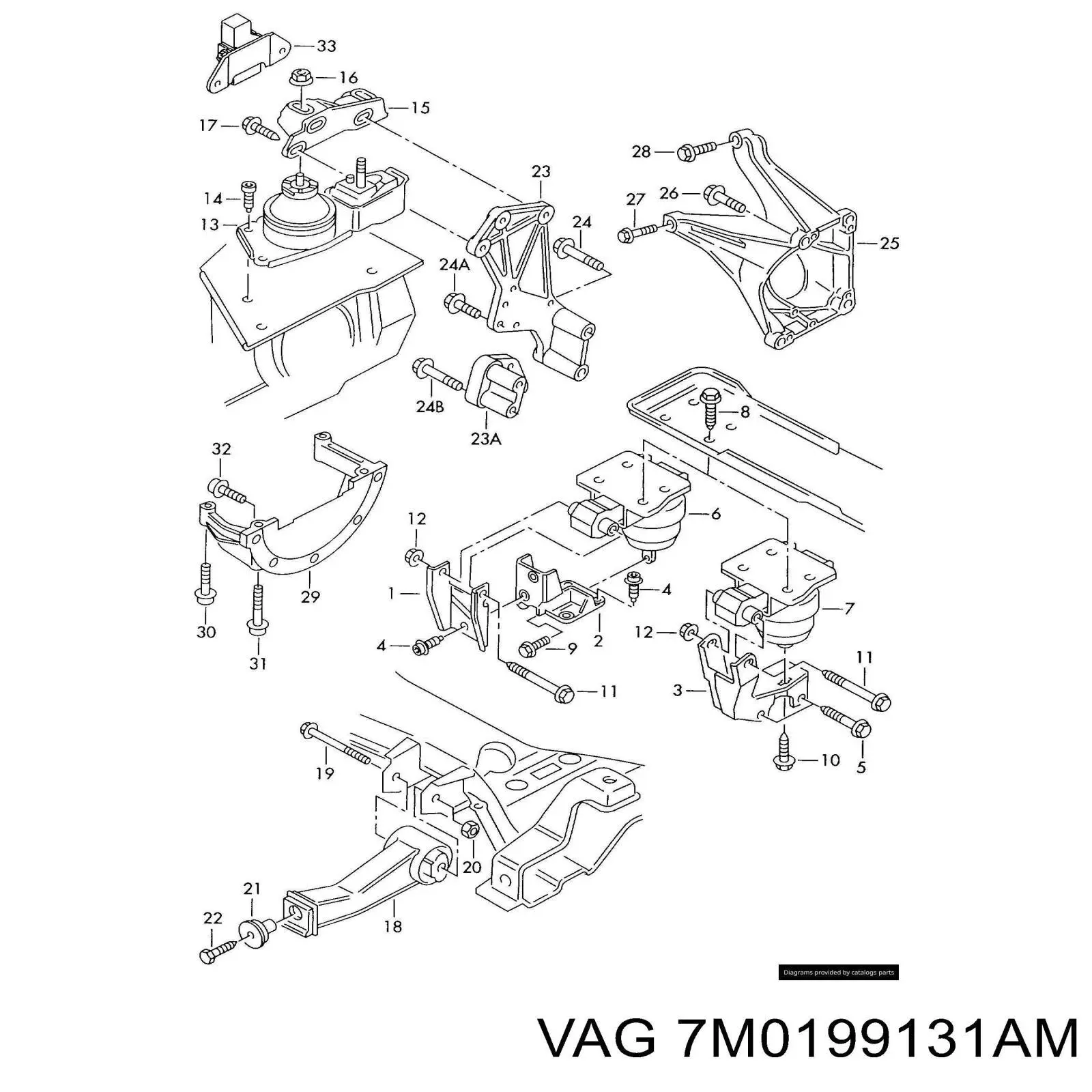Soporte izquierdo del motor VAG 7M0199131AM precio, desde 35,79 EUR