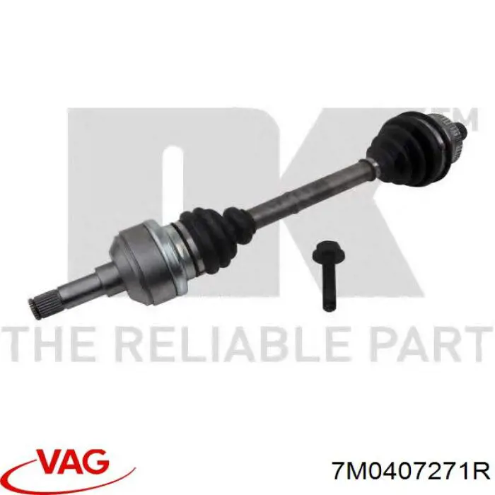 7M0407271R VAG Semieje delantero izquierdo