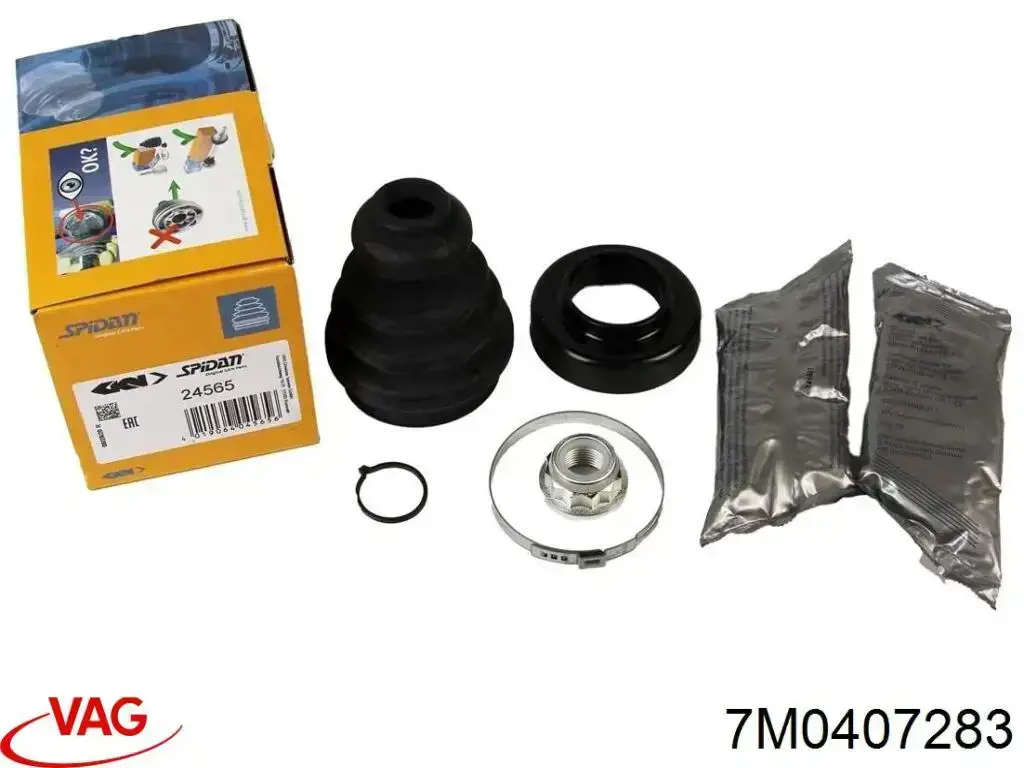 Fuelle, junta homocinética interior derecha delantera 7M0407283 VAG
