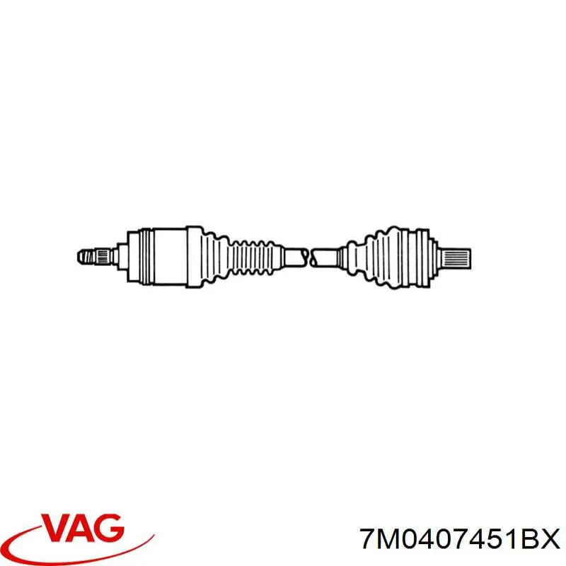 Comprar 7M0407451BX VAG Semieje delantero izquierdo