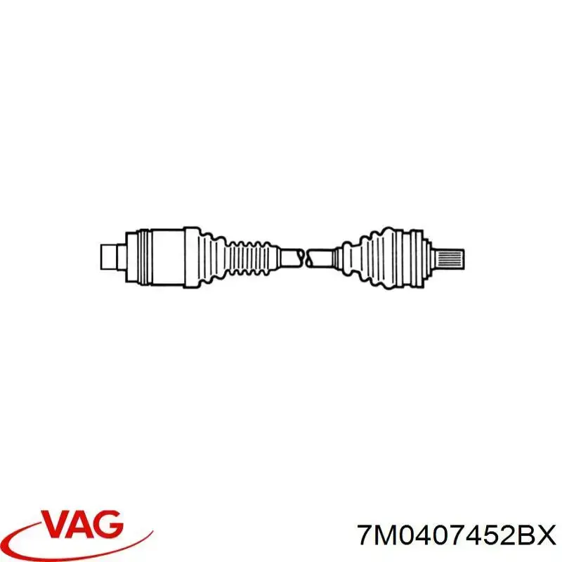 7M0407452BX VAG Semieje delantero derecho