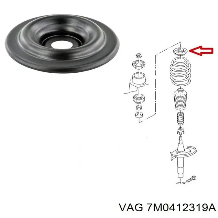 Comprar 7M0412319A VAG Buje de vástago de amortiguador delantero