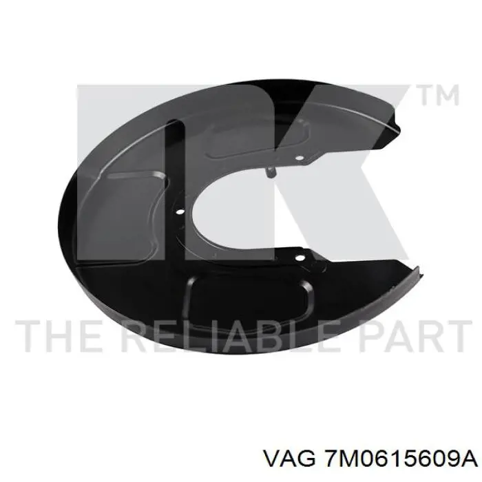 Protector de disco de freno trasero izquierdo 7M0615609A VAG