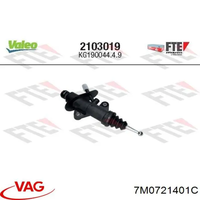 Cilindro maestro de embrague 7M0721401C VAG