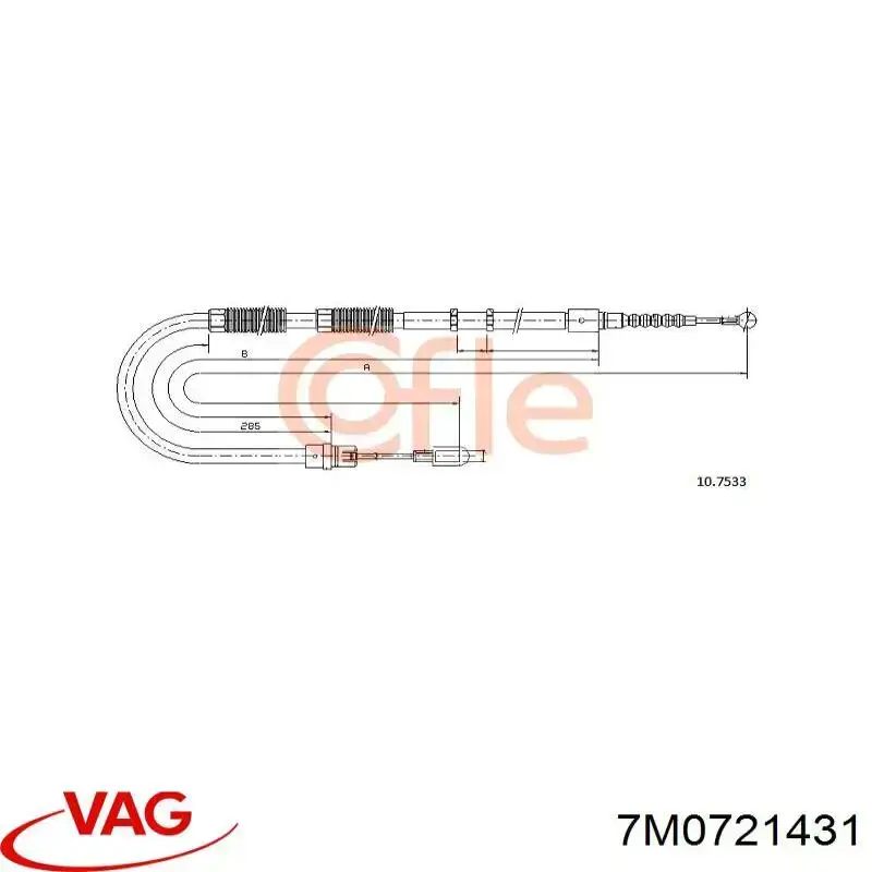 7M0721431 VAG Anillo de retención del cojinete de la rueda delantera