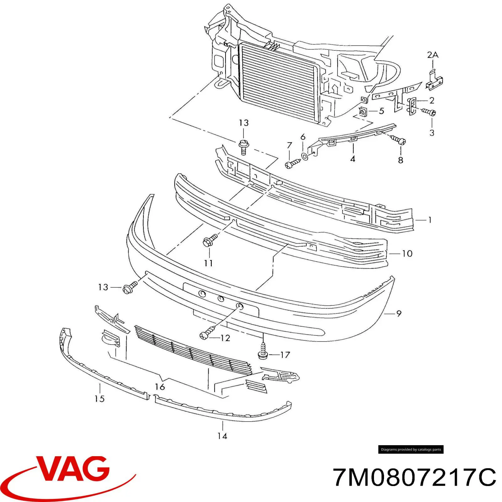 Comprar 7M0807217C VAG Defensa delantera