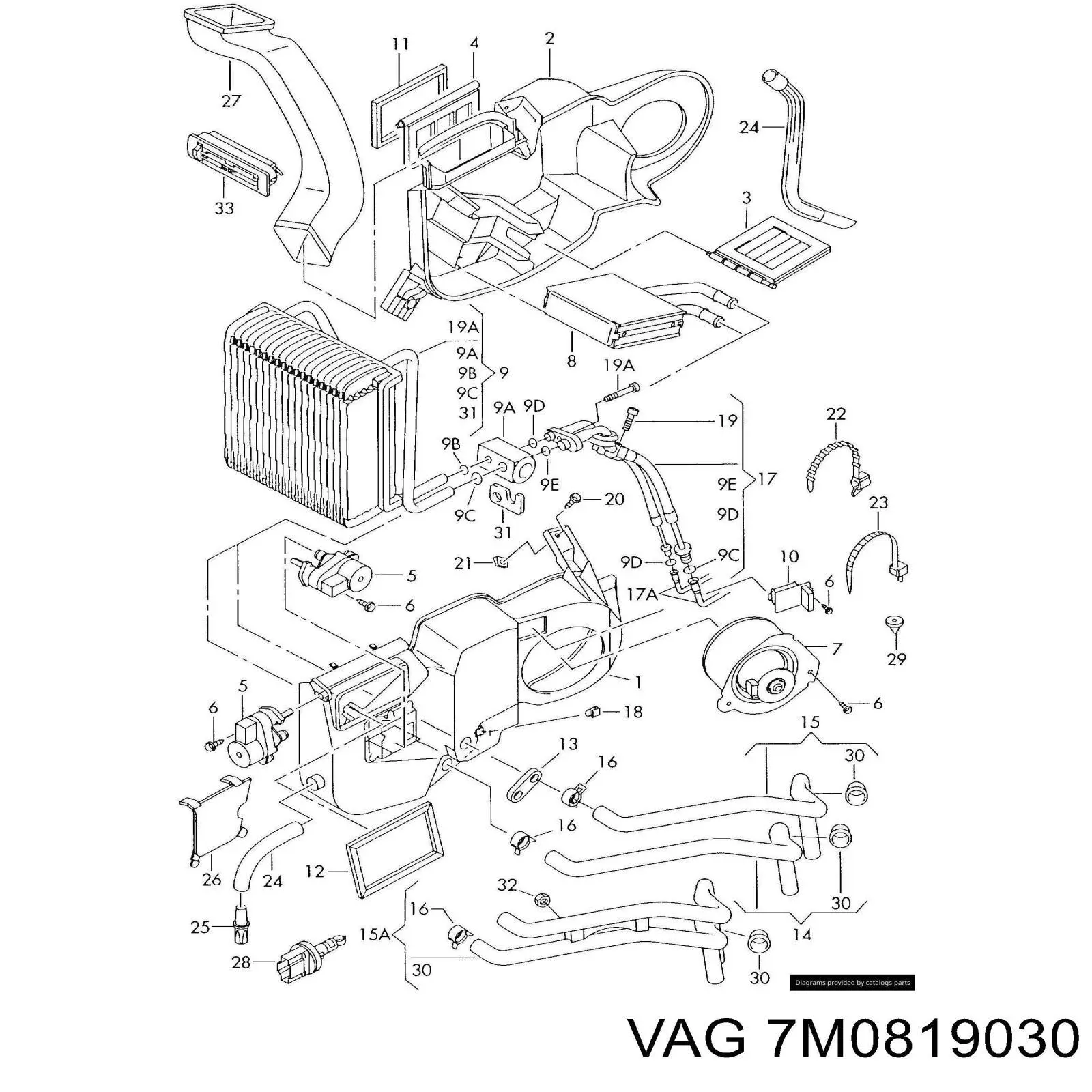Comprar 7M0819030 VAG Radiador calefacción