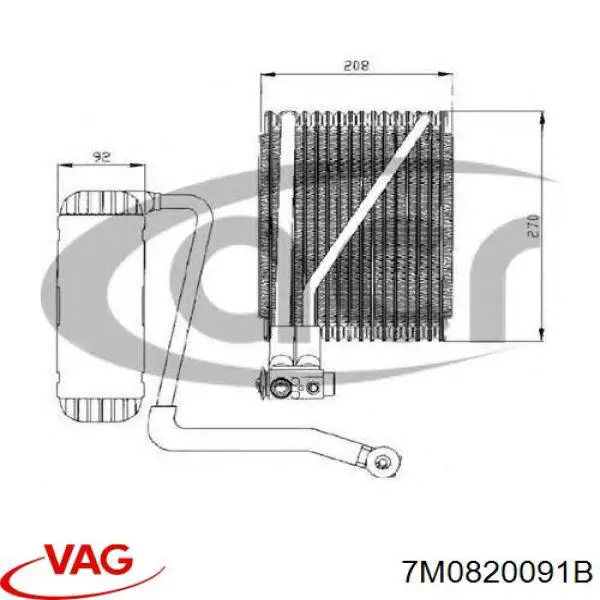 7M0820091B VAG evaporador, aire acondicionado