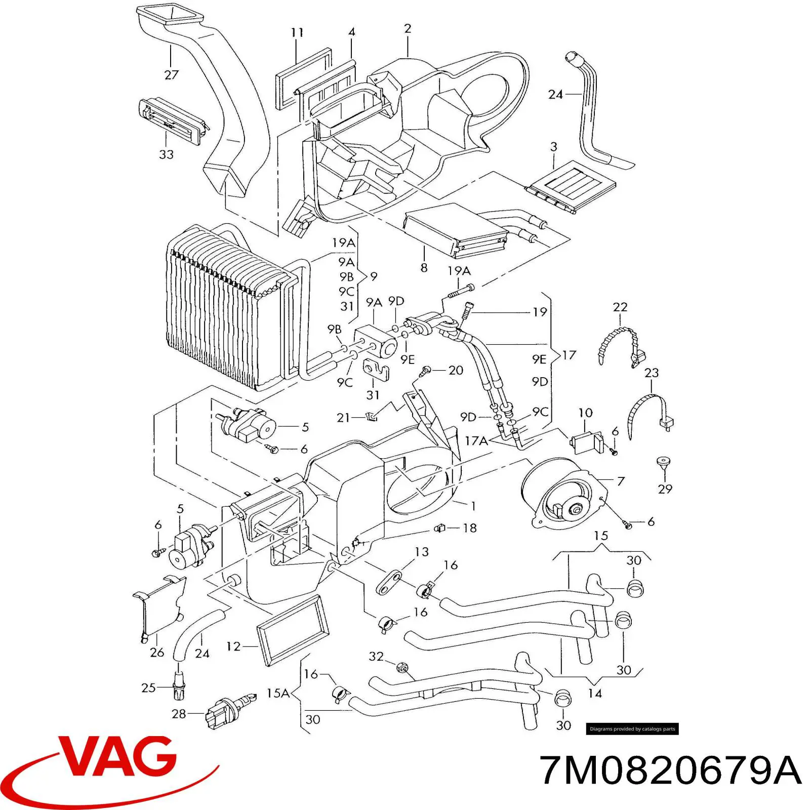7M0820679A VAG Válvula TRV del aire acondicionado