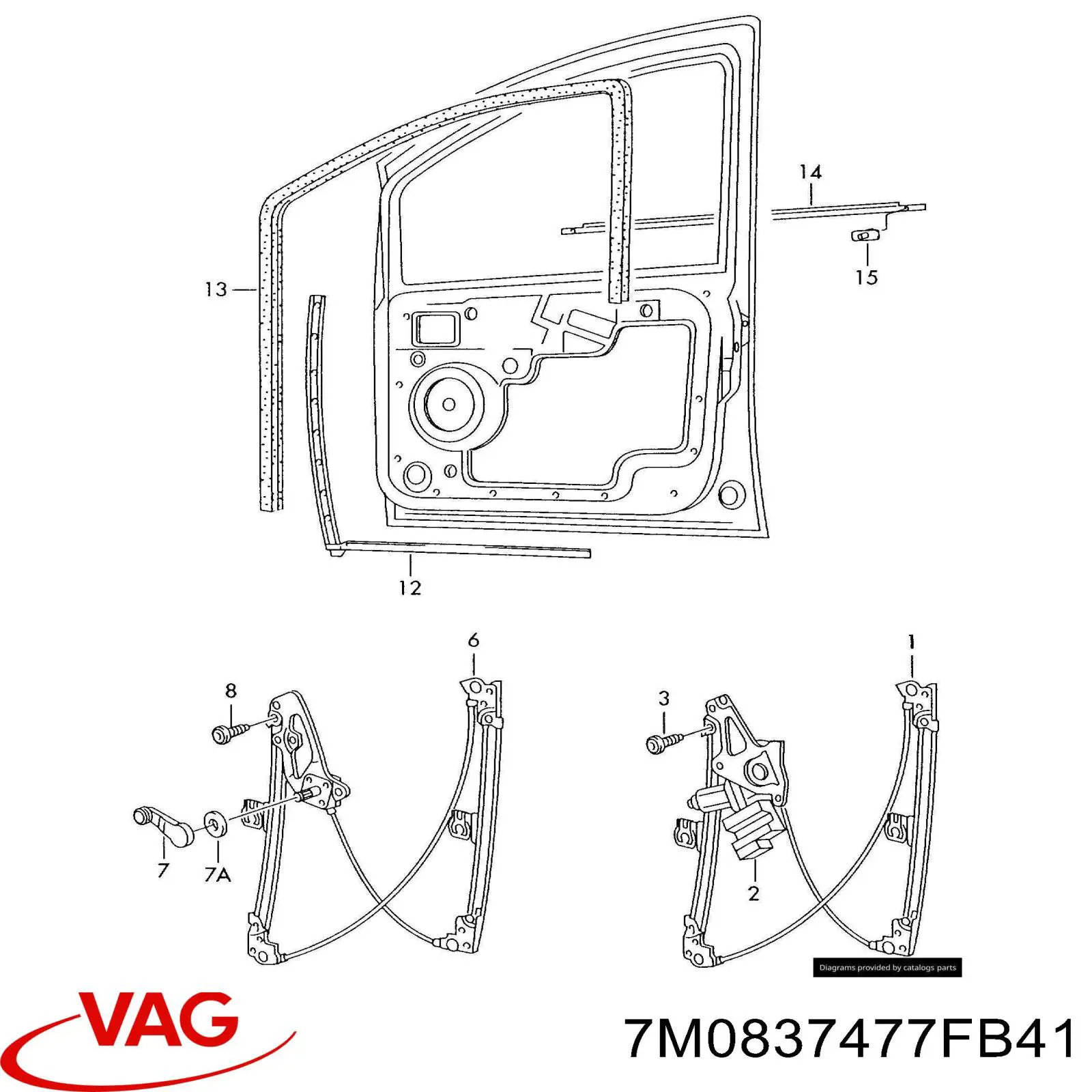 Sellador exterior de vidrio de puerta delantera izquierda VAG 7M0837477FB41 precio, desde 67,93 EUR