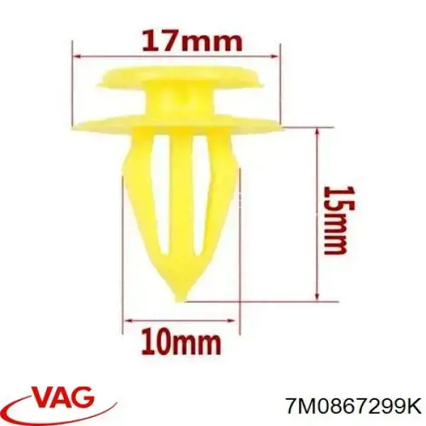 7M3867299 VAG clips fijación, revestimiento puerta