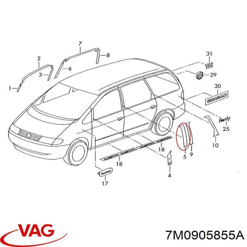  7M0905855A VAG