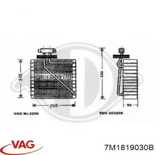 7M1819030B VAG Radiador interior